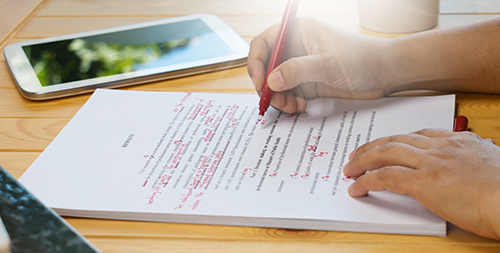 proofreading text